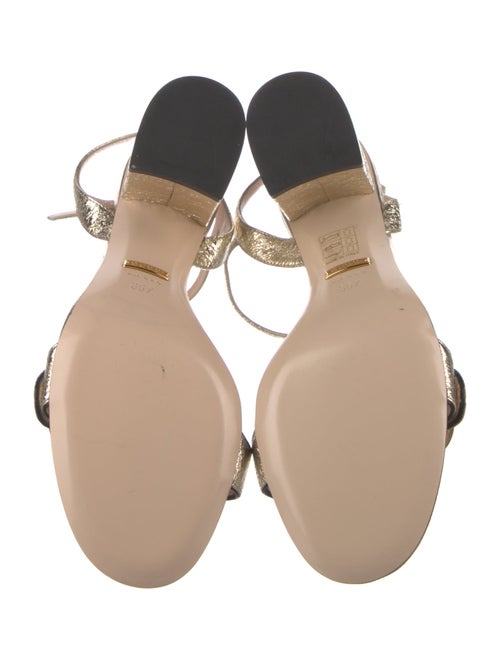 Gucci Double G Logo Leather Sandals