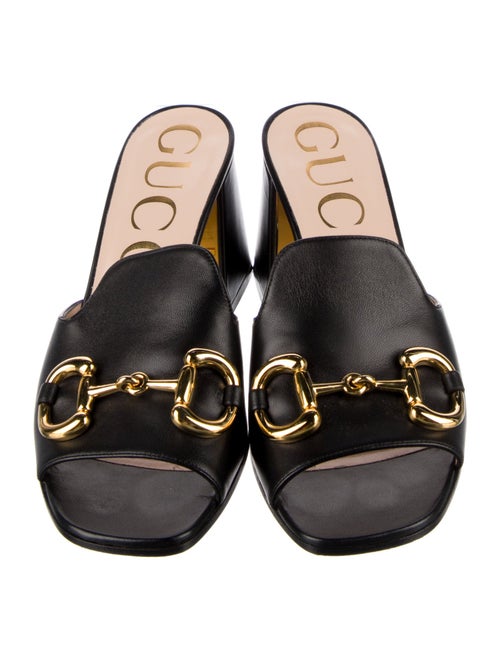 Gucci Horsebit Accent Leather Slides