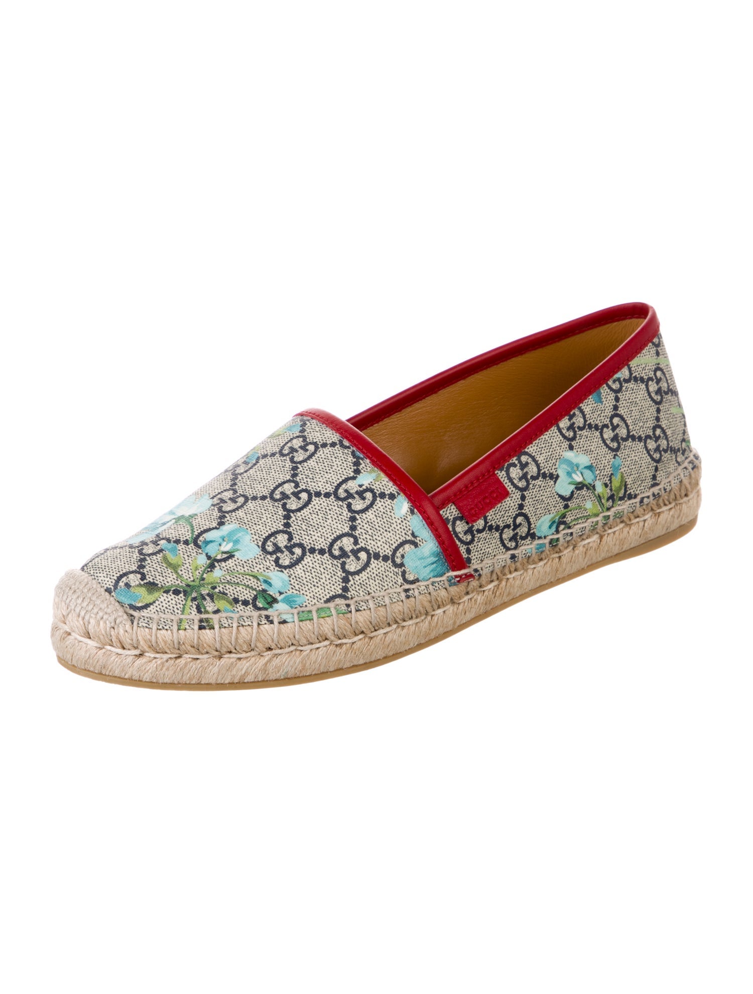 Gucci GG Supreme Leather Trim Embellishment Espadrilles