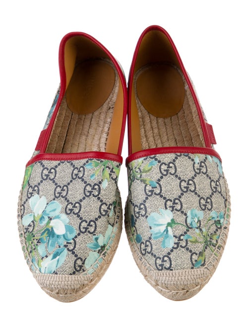 Gucci GG Supreme Leather Trim Embellishment Espadrilles