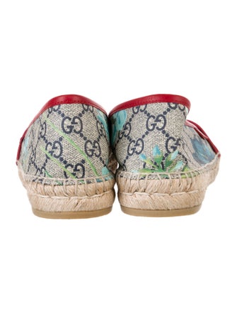 Gucci GG Supreme Leather Trim Embellishment Espadrilles