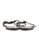 Gucci Web Accent Leather T-Strap Sandals