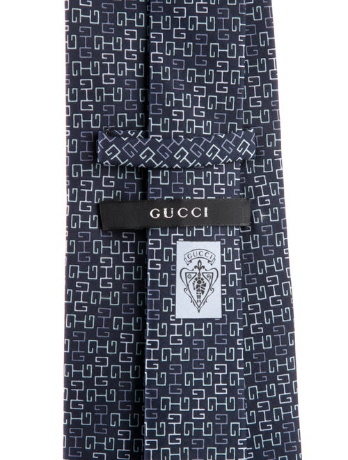 Gucci Pattern Print Silk Tie