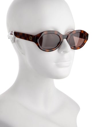 Gucci Web Accent Round Sunglasses