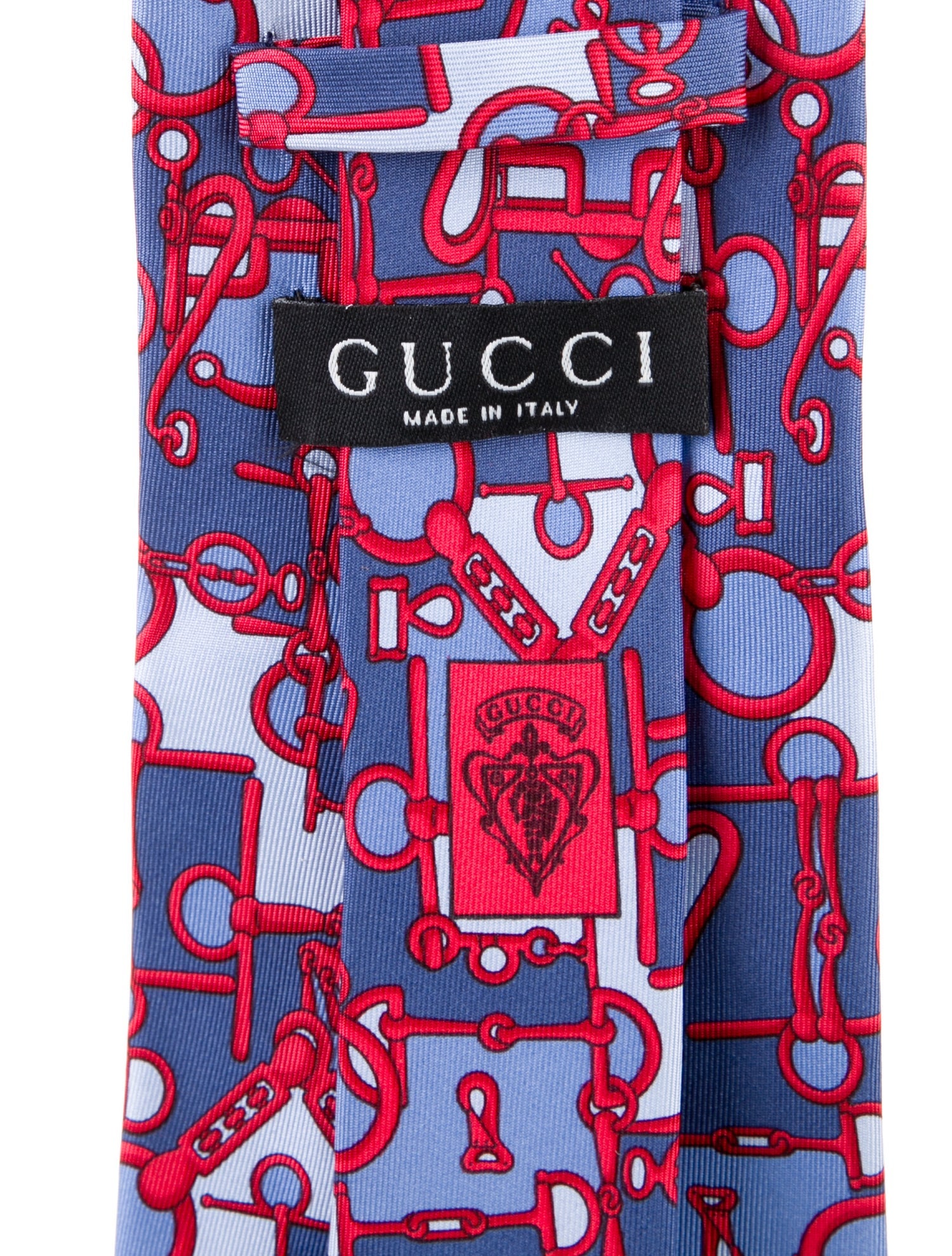 Gucci Silk Chain-link pattern print tie.