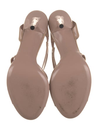 Gucci Bamboo Accent Patent Leather Slingback Sandals