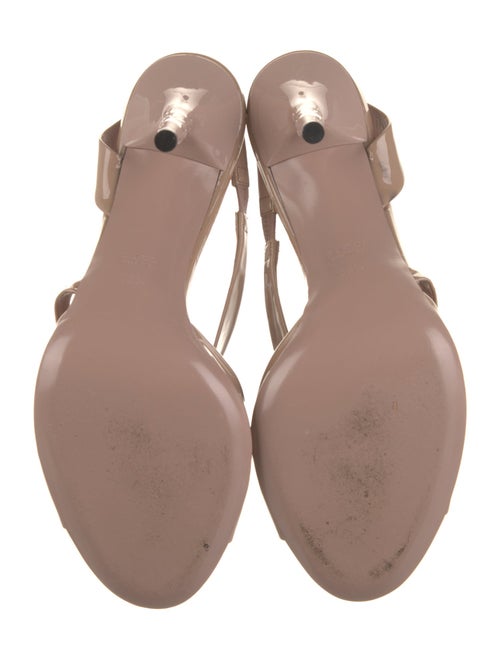Gucci Bamboo Accent Patent Leather Slingback Sandals