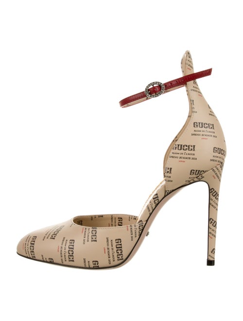 Gucci Leather Printed D'Orsay Pumps