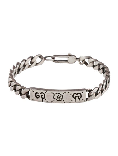 Gucci Ghost Bar Plate Link Station Bracelet