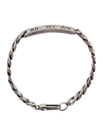 Gucci Ghost Bar Plate Link Station Bracelet