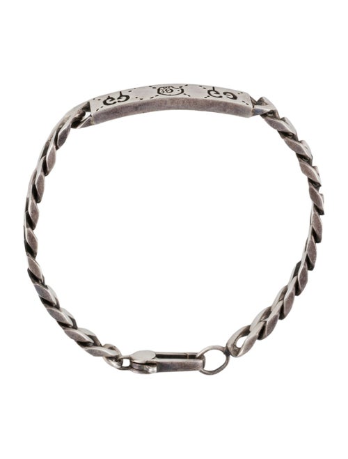 Gucci Ghost Bar Plate Link Station Bracelet