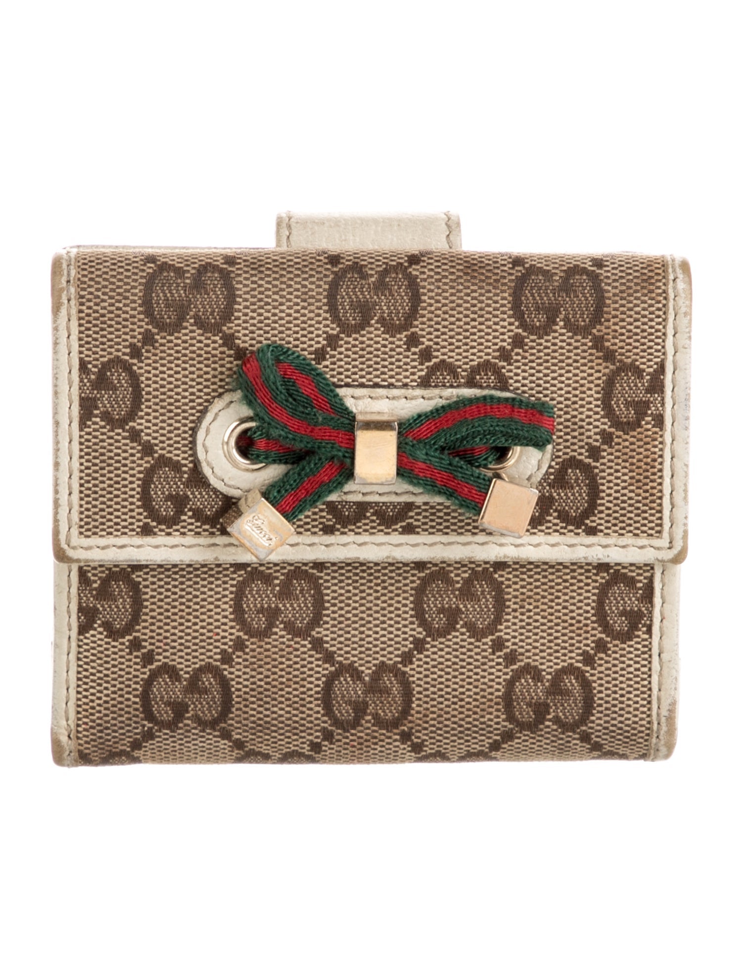 Gucci Web Accent Canvas Compact Wallet