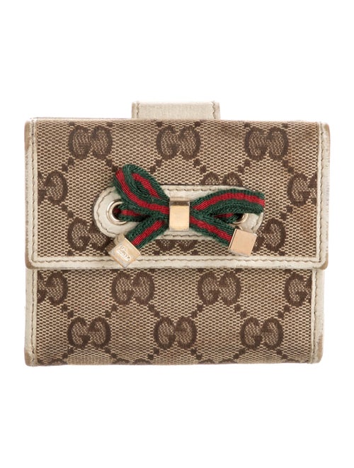 Gucci Web Accent Canvas Compact Wallet