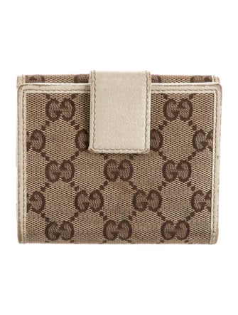 Gucci Web Accent Canvas Compact Wallet