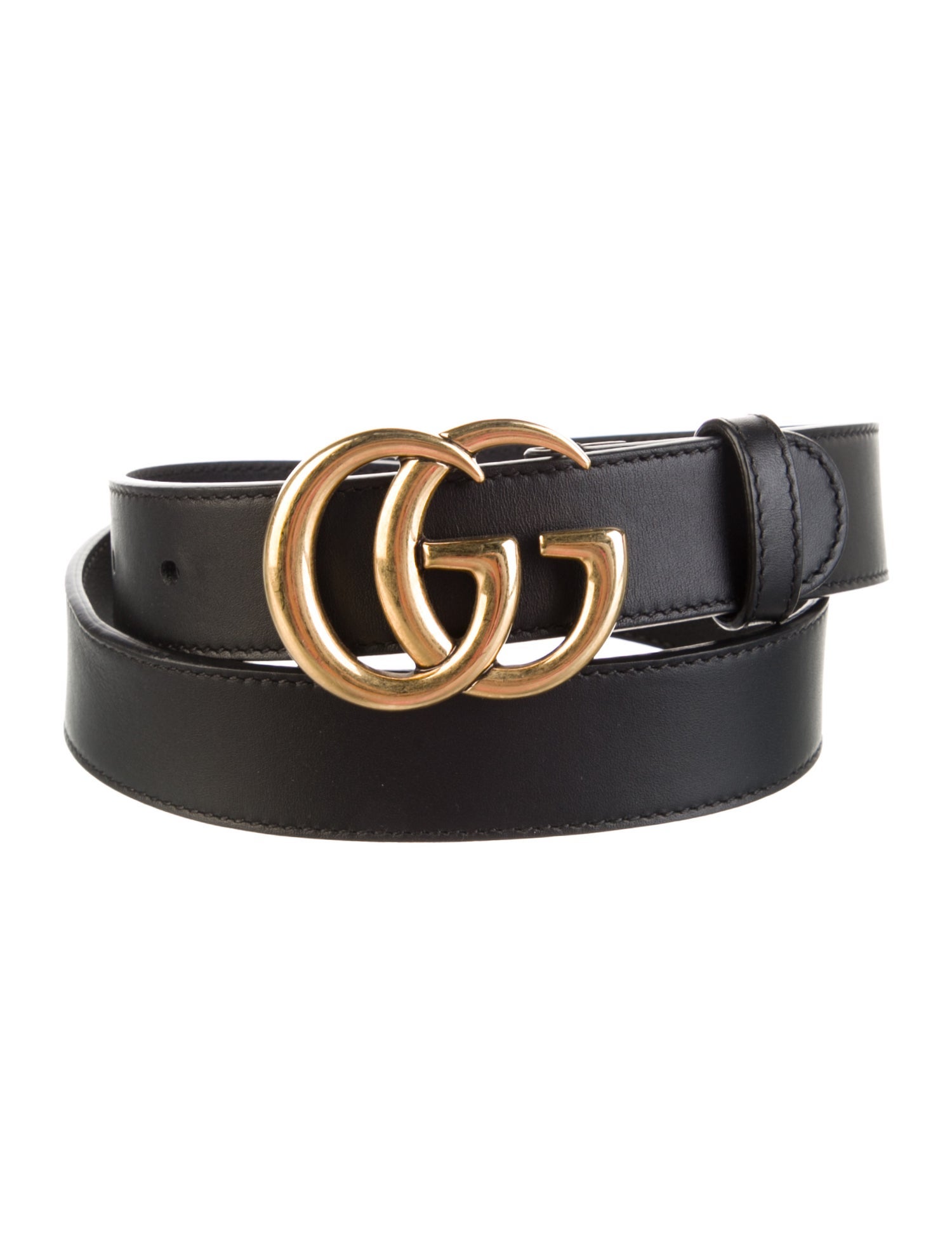 Gucci Double G Logo Leather Belt