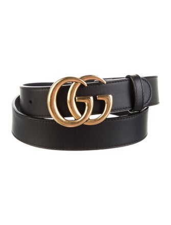 Gucci Double G Logo Leather Belt