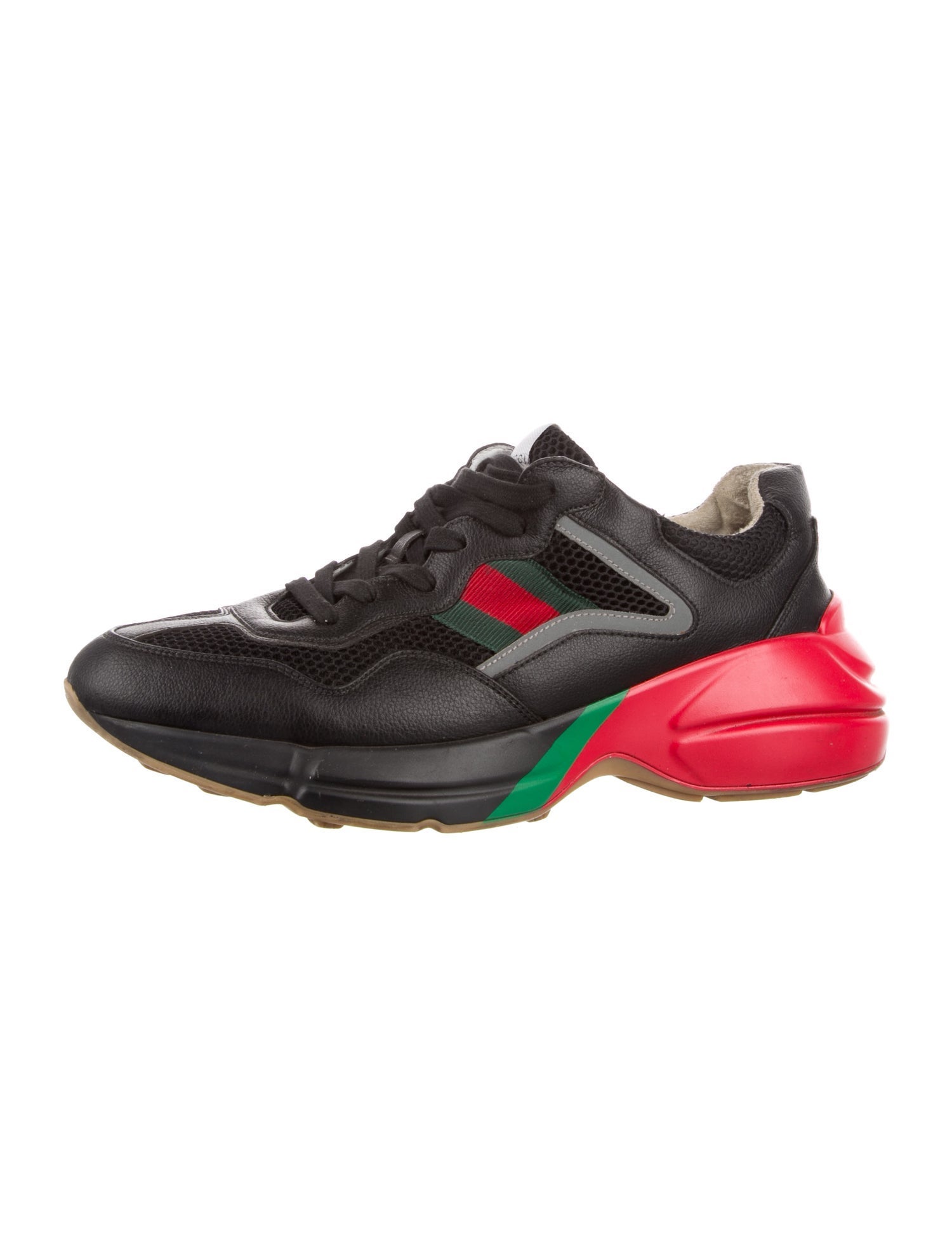 Gucci Web Accent Leather Athletic Sneakers
