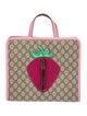 Gucci Girls' GG Supreme Strawberry Handle Bag