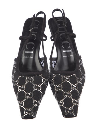 Gucci GG Signature Suede Slingback Pumps