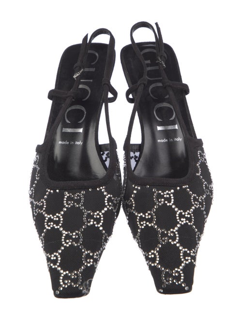 Gucci GG Signature Suede Slingback Pumps