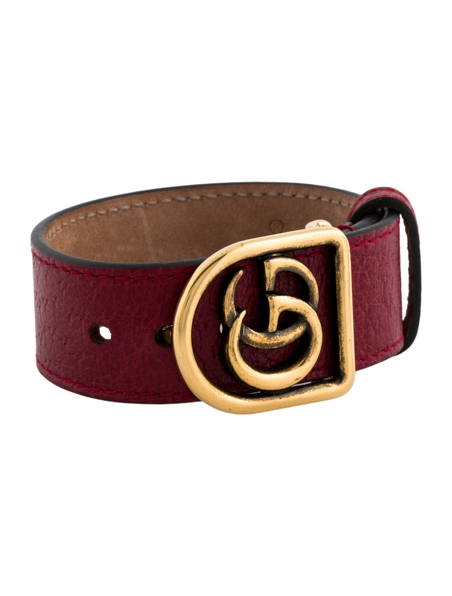 Gucci Leather Double G Wrap Bracelet
