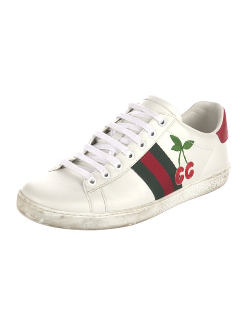Gucci Web Accent Leather Sneakers