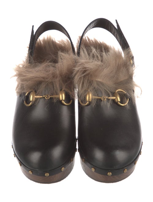Gucci Horsebit Accent Leather Slingback Flats