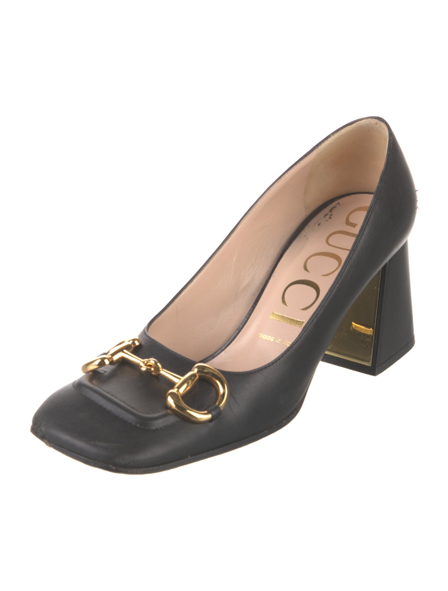 Gucci Horsebit Accent Leather Pumps