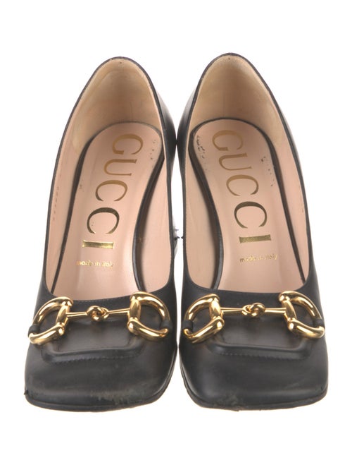Gucci Horsebit Accent Leather Pumps