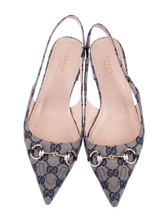 Gucci GG Canvas Canvas Slingback Flats