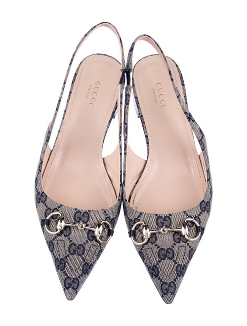 Gucci GG Canvas Canvas Slingback Flats