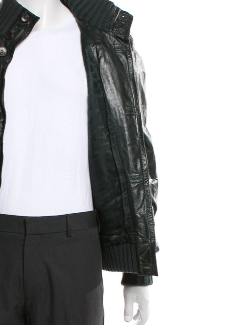 Gucci Web Accent Leather Moto Jacket