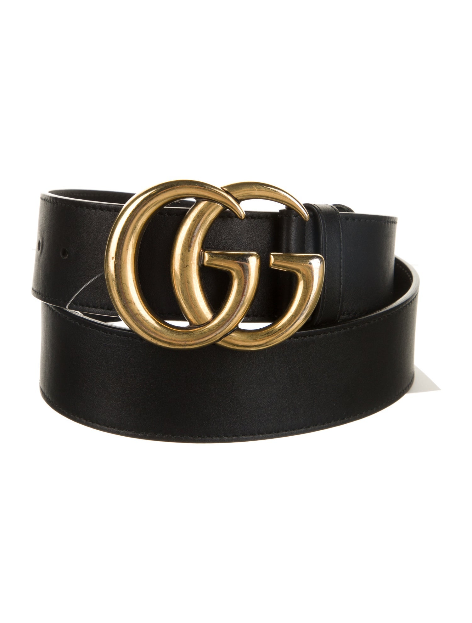 Gucci Double G Logo Leather Belt