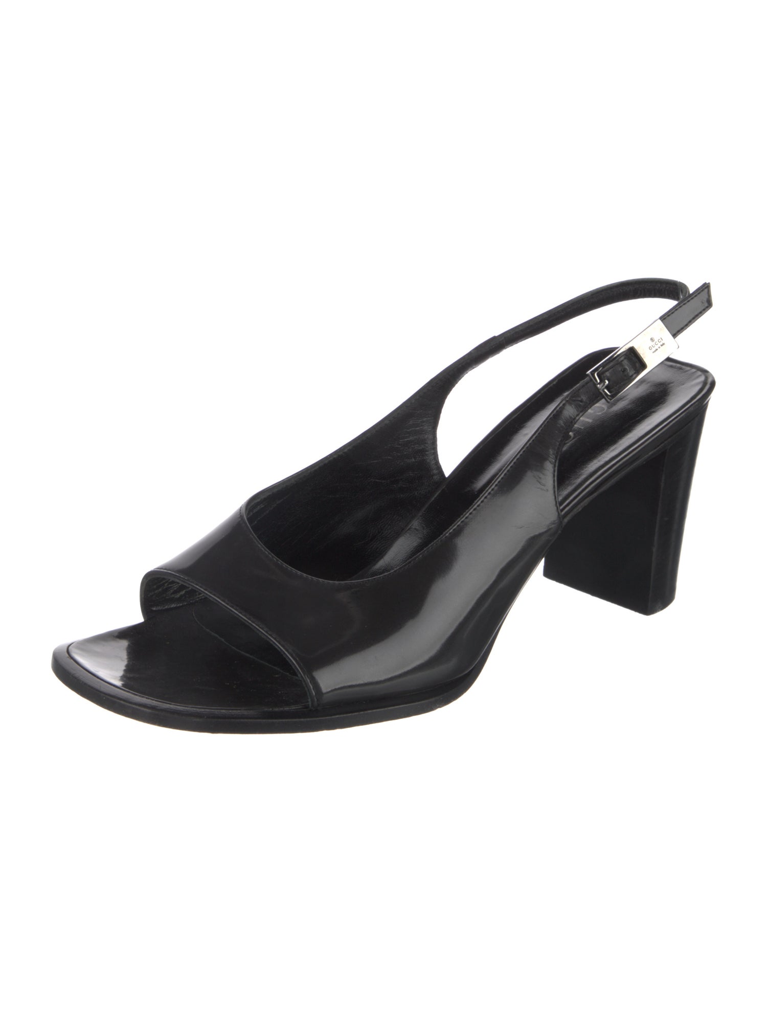Gucci Patent Leather Slingback Sandals