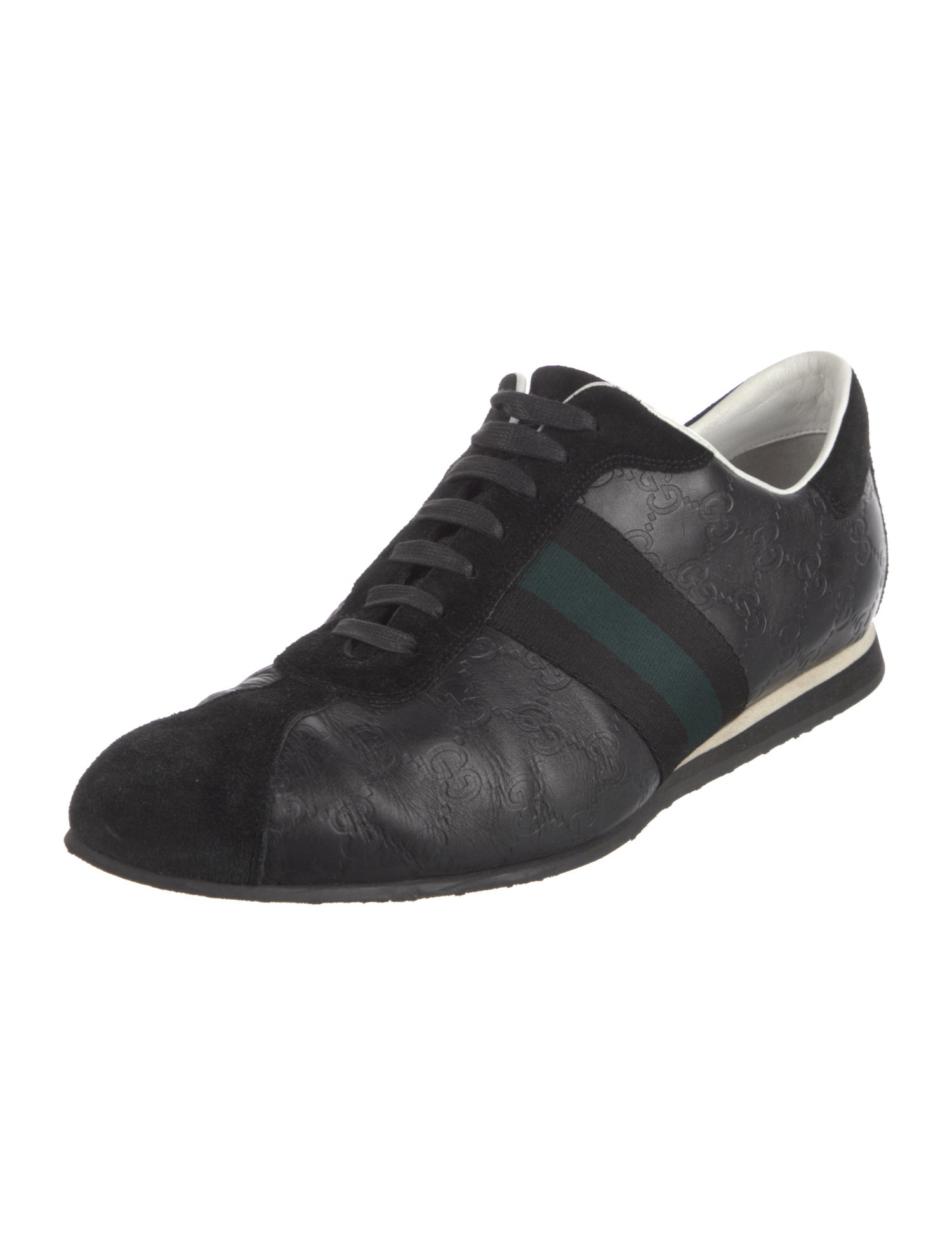 Gucci Web Accent Leather Sneakers