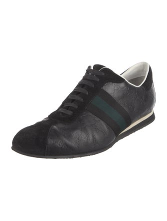 Gucci Web Accent Leather Sneakers