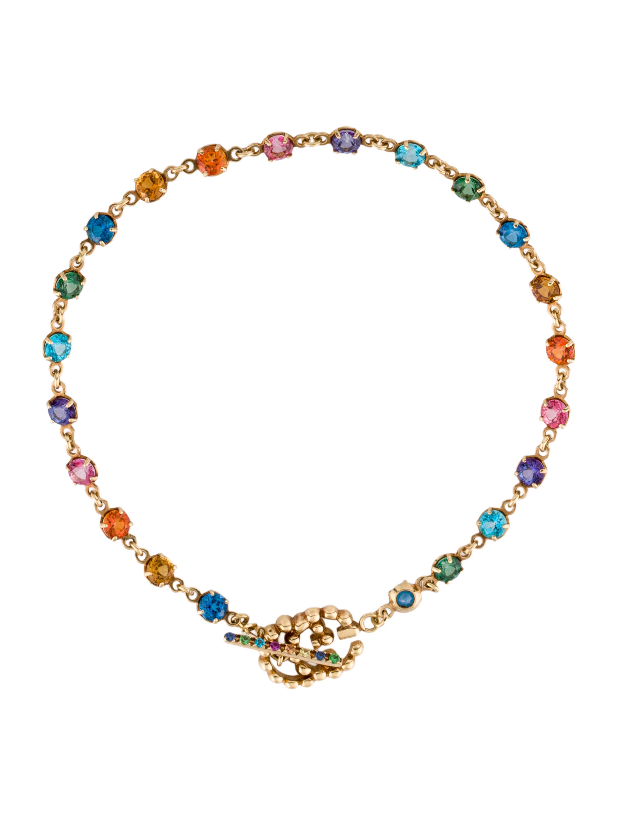 Gucci 18K Multistone Running GG Bracelet