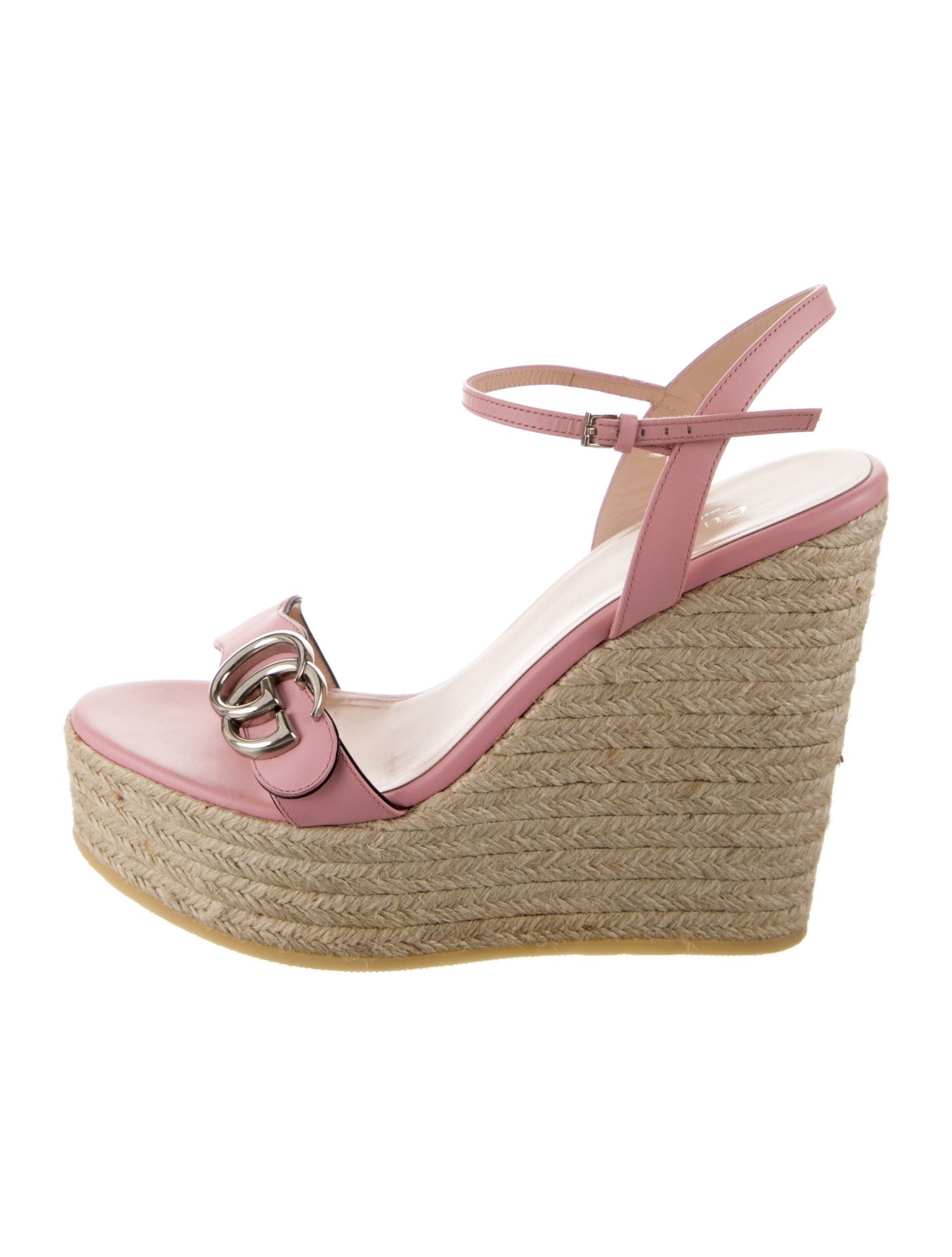 Gucci Double G Logo Leather Espadrilles