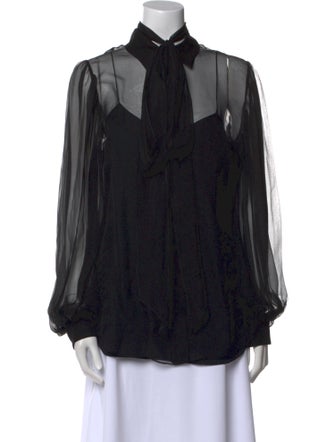 Gucci Silk Tie Neck Blouse