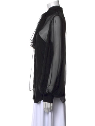 Gucci Silk Tie Neck Blouse