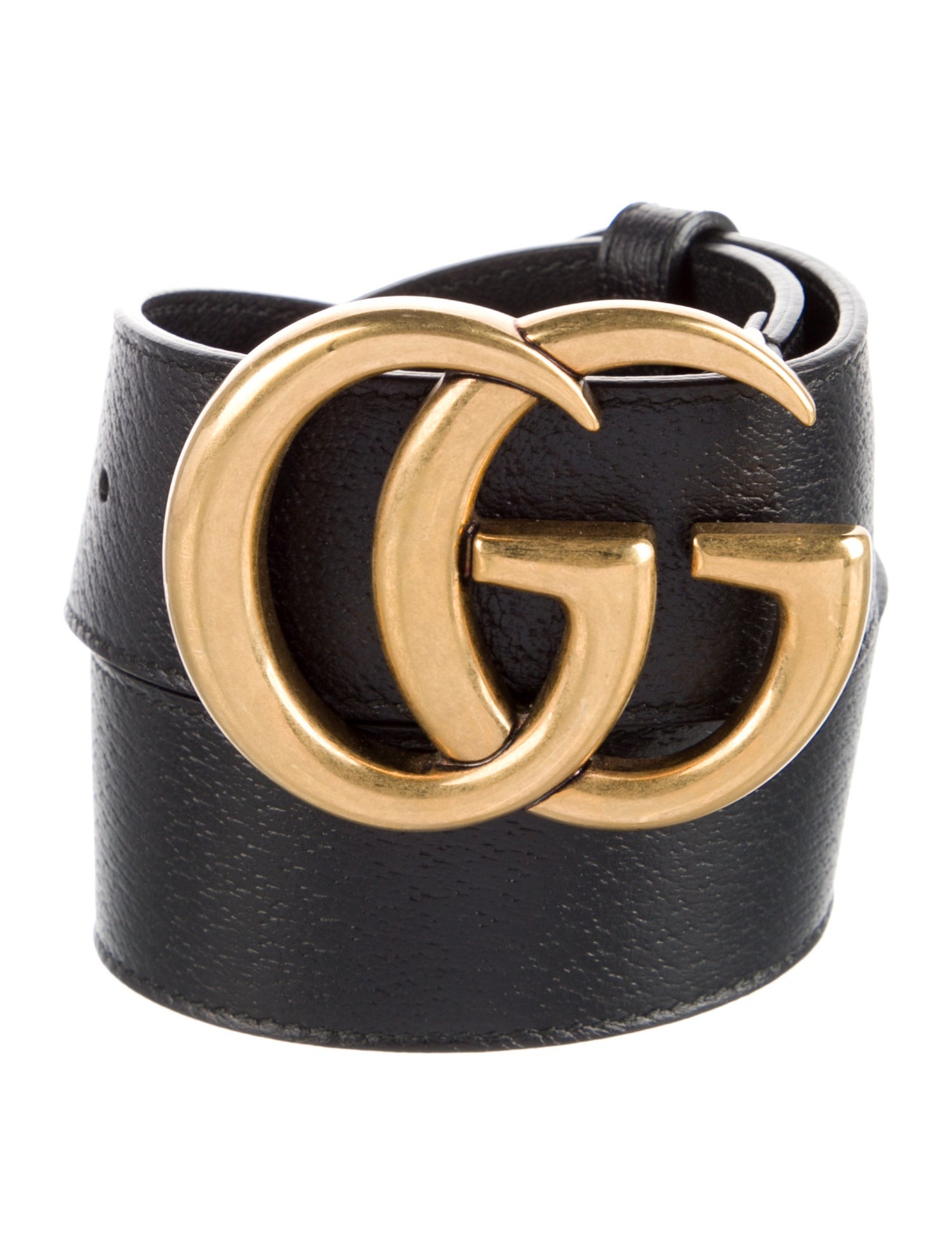 Gucci Double G Logo Leather Waist Belt