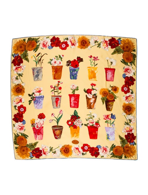 Gucci Silk Floral Print Scarf