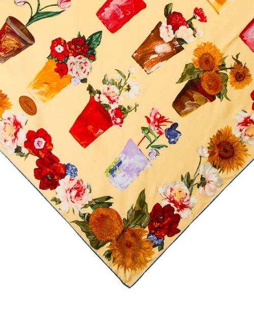 Gucci Silk Floral Print Scarf