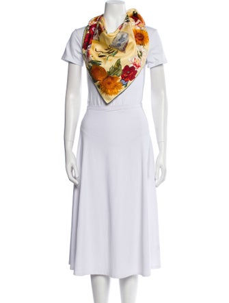 Gucci Silk Floral Print Scarf