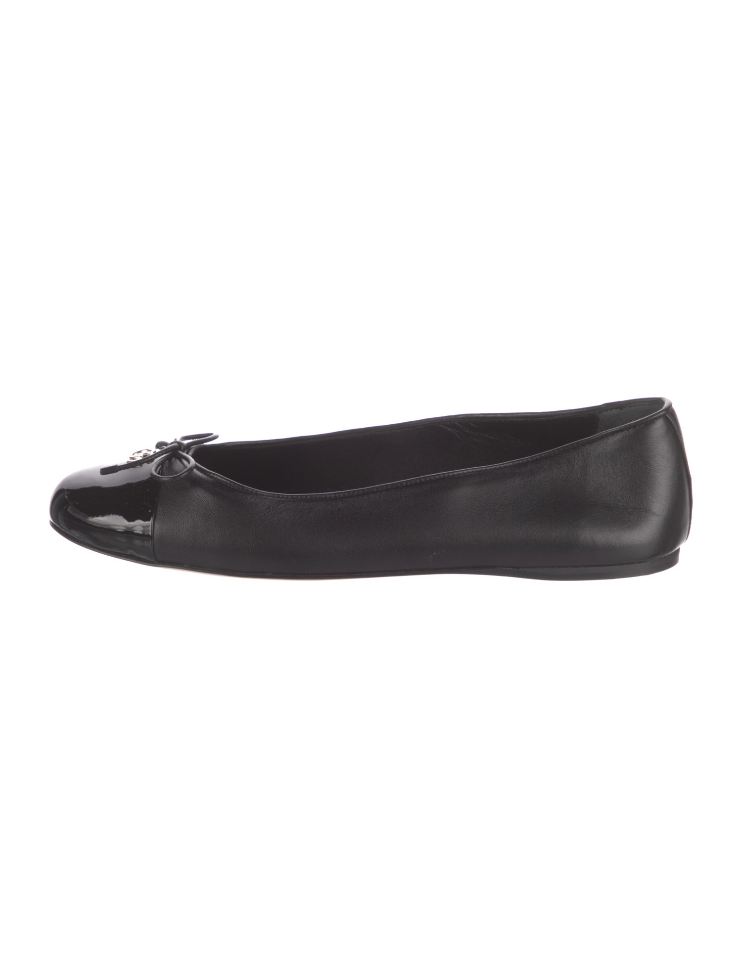 Gucci Leather Bow Accents Ballet Flats