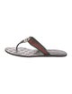 Gucci Web Accent Leather Flip Flops