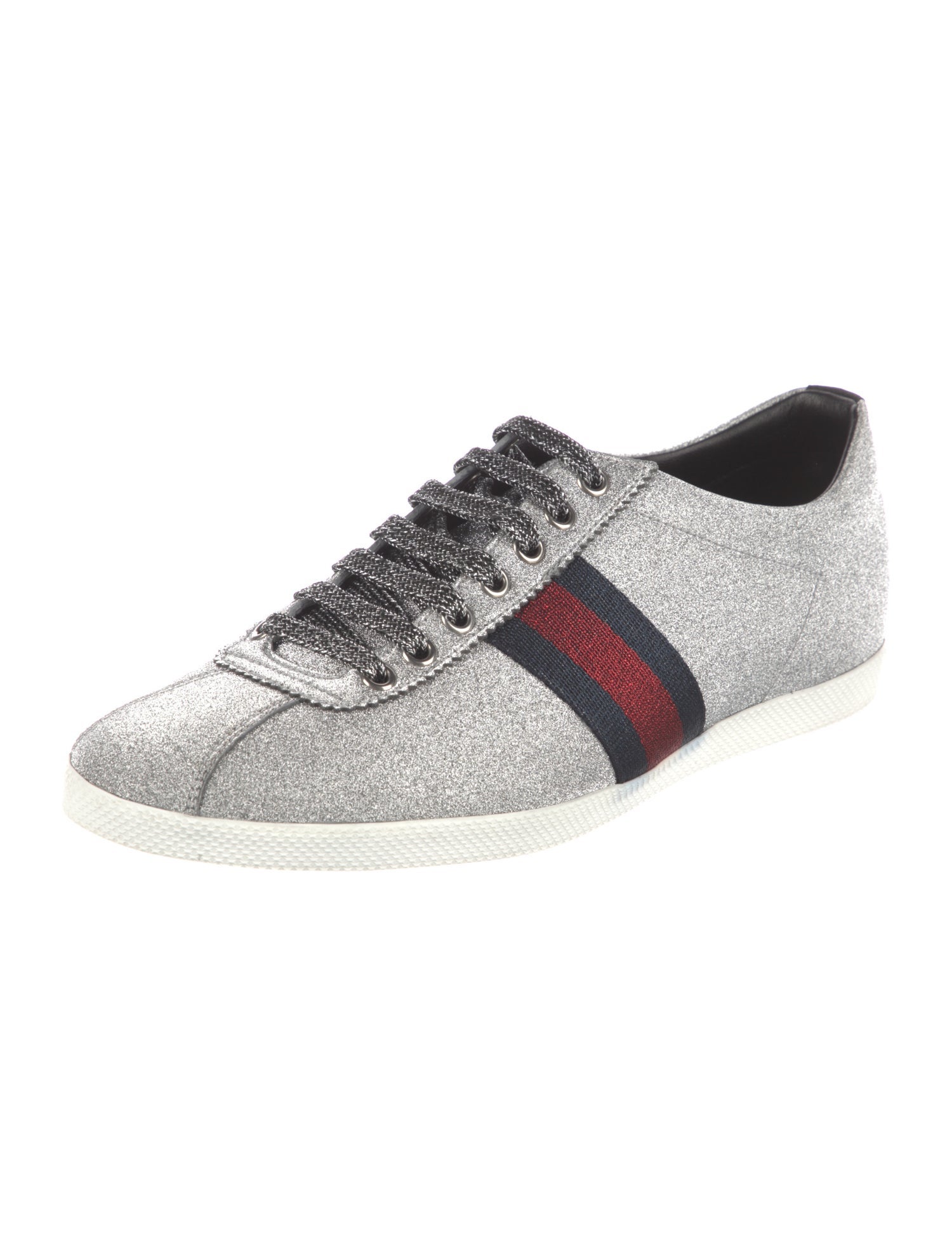 Gucci Sylvie Web Accent Glitter Sneakers