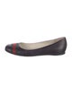 Gucci Web Accent Leather Ballet Flats