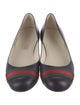 Gucci Web Accent Leather Ballet Flats