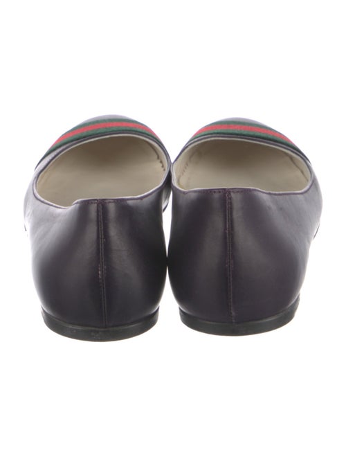 Gucci Web Accent Leather Ballet Flats